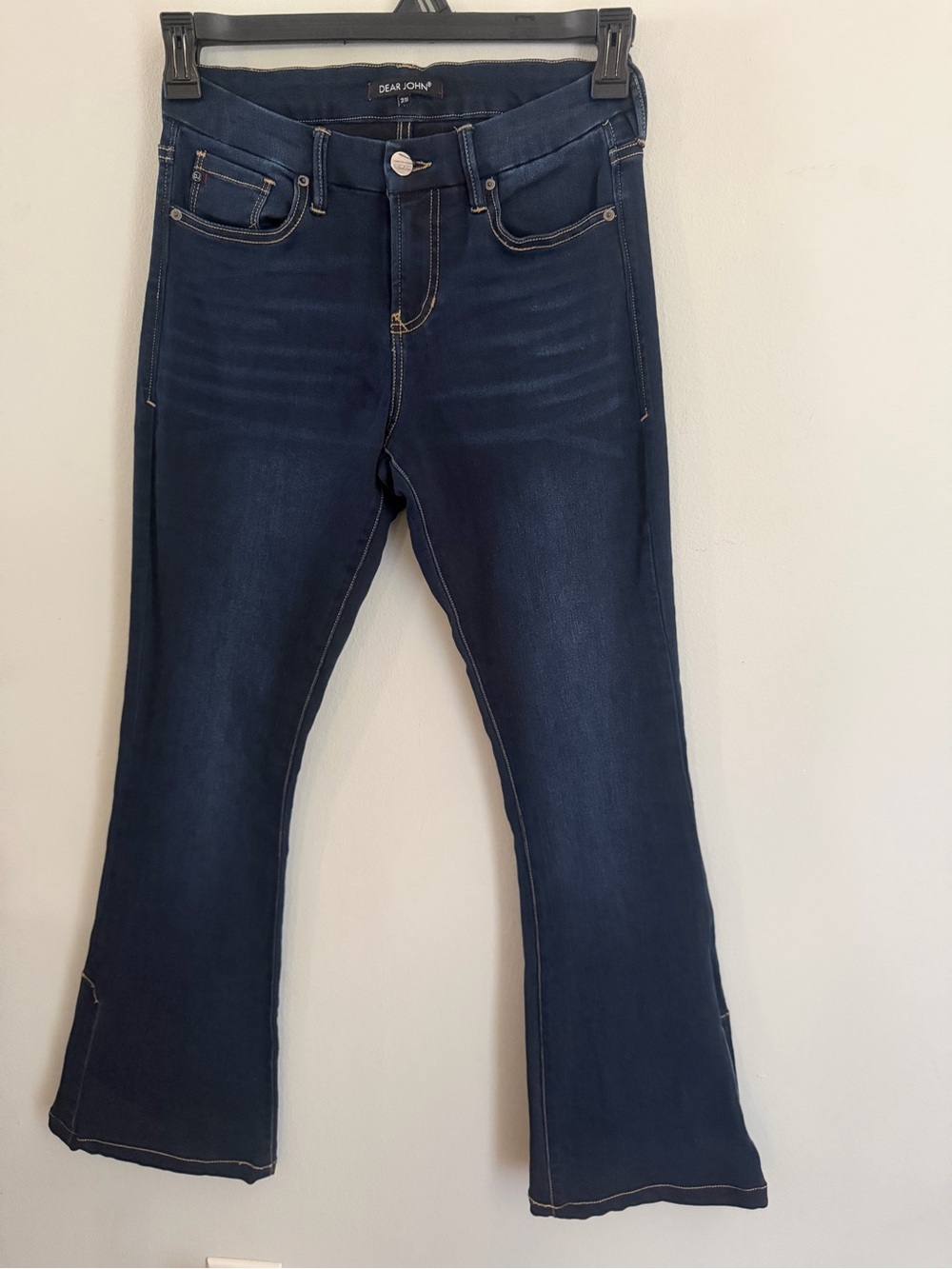 Dear John Mirage Flare Cropped Jeans Women’s Size 25 Dark Wash Stretch Denim